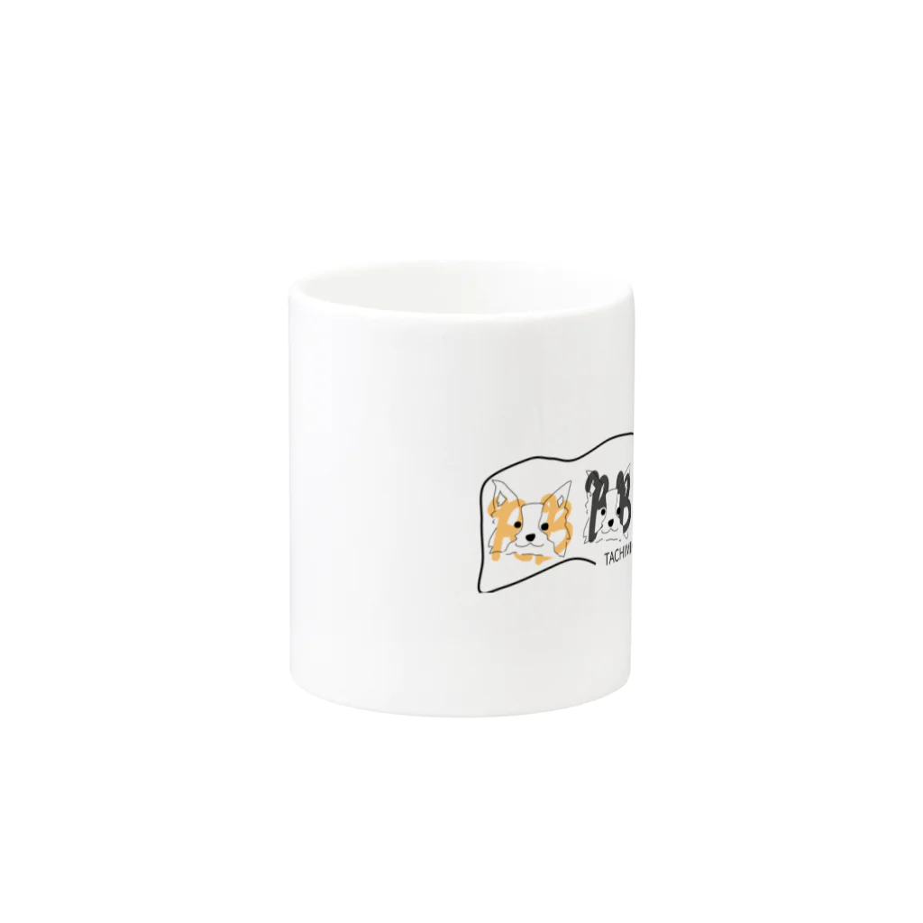 小雨のたち耳ボーダーコリー Mug :other side of the handle