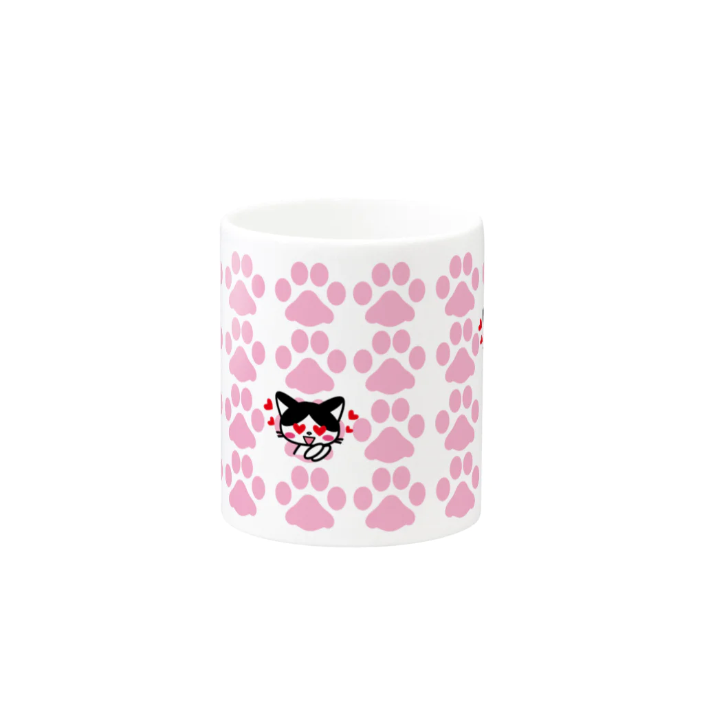 よっぴーの白黒はちわれ猫　lovely Mug :other side of the handle