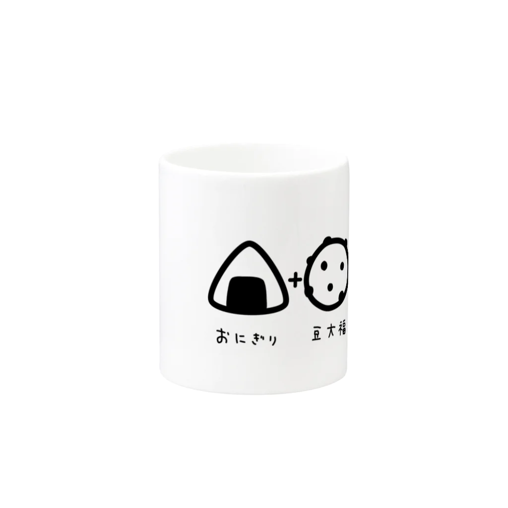 Mrs.Bean/ミセスビーンのおにぎり+豆大福=パンダ Mug :other side of the handle