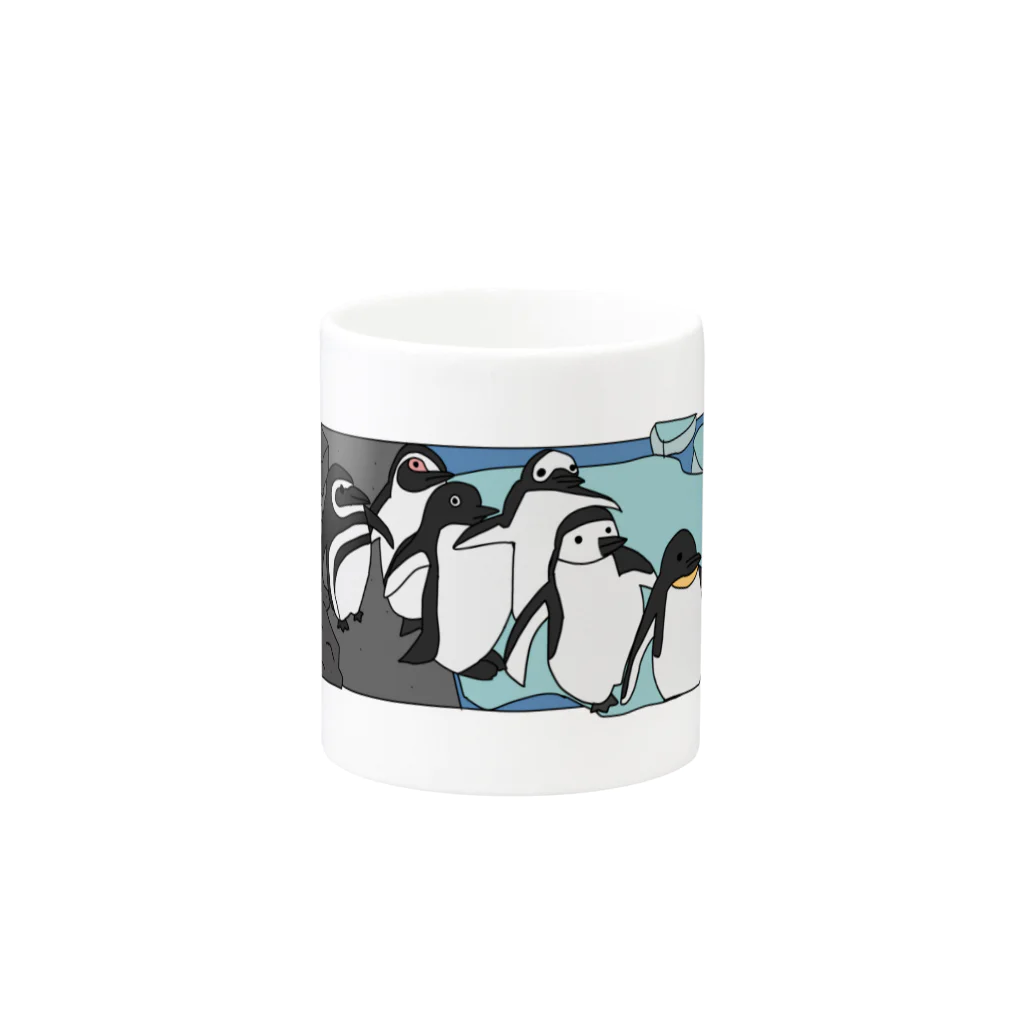 ぺんぺんしょっぷの歩くペンギン達 Mug :other side of the handle