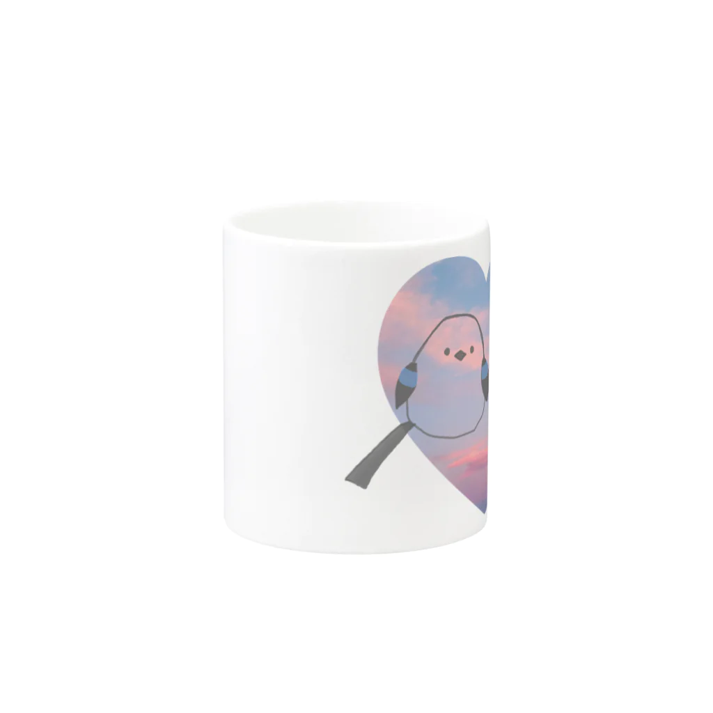 なこちゆるキャラショップのシマエナガちゃん カップル Mug :other side of the handle