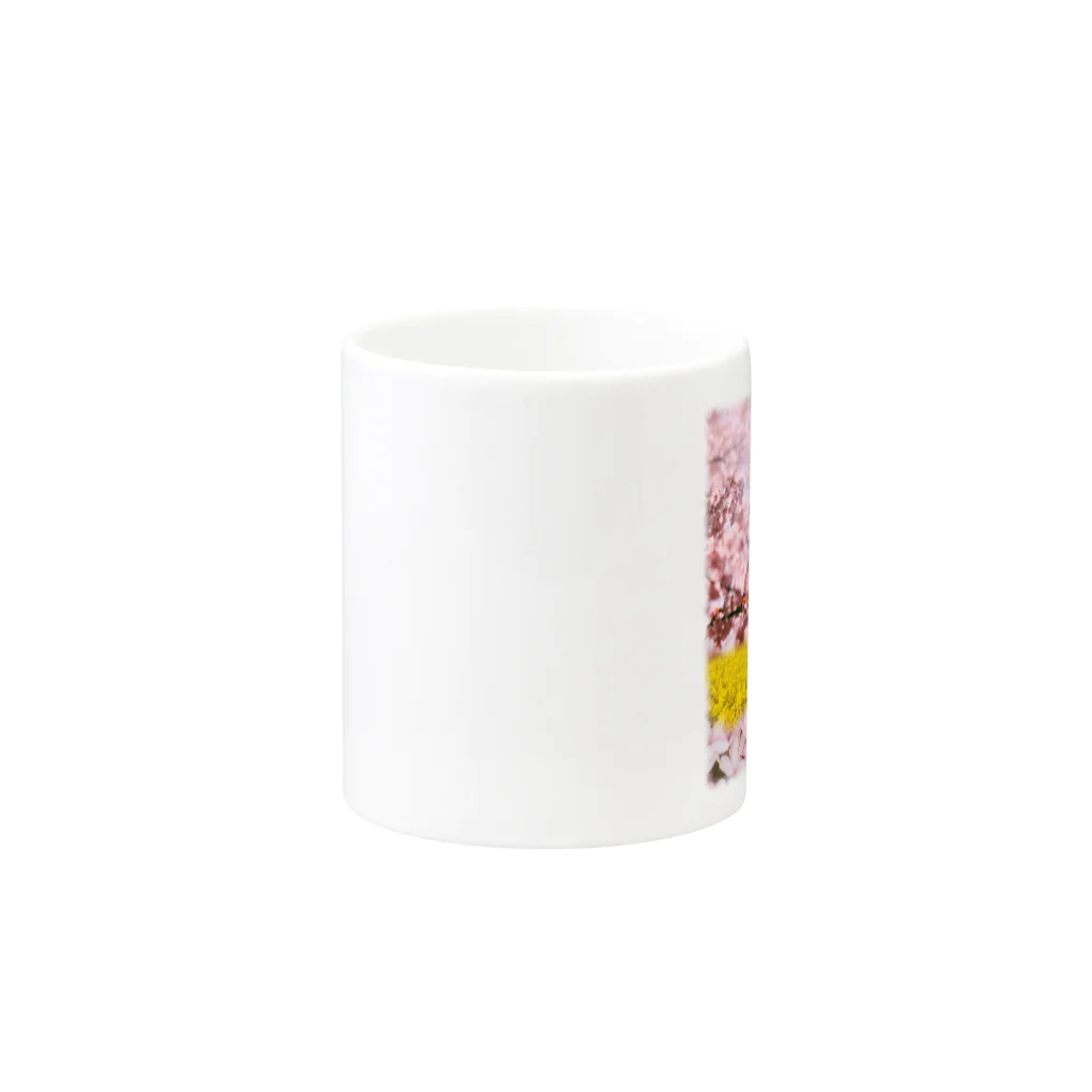 うさぎのうみちゃんねるショップのお花見うさぎ-うさぎのうみ Mug :other side of the handle