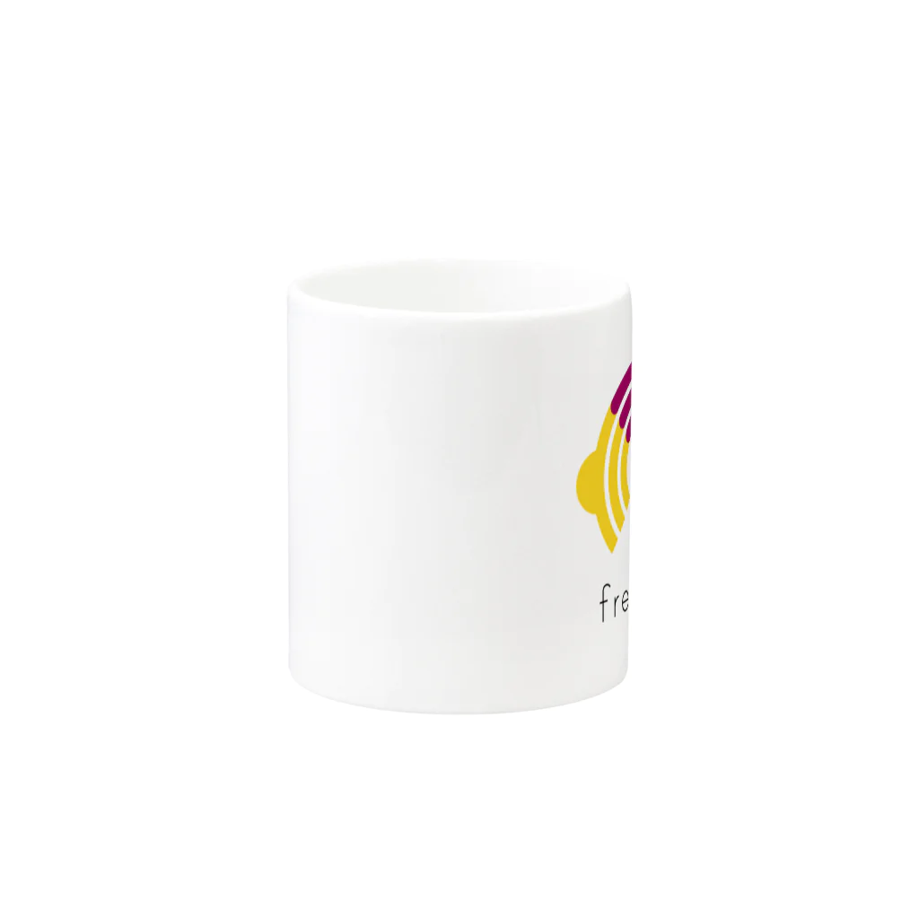 Free-WiFiのFree WiFi ロゴ グッズ（薄地） Mug :other side of the handle