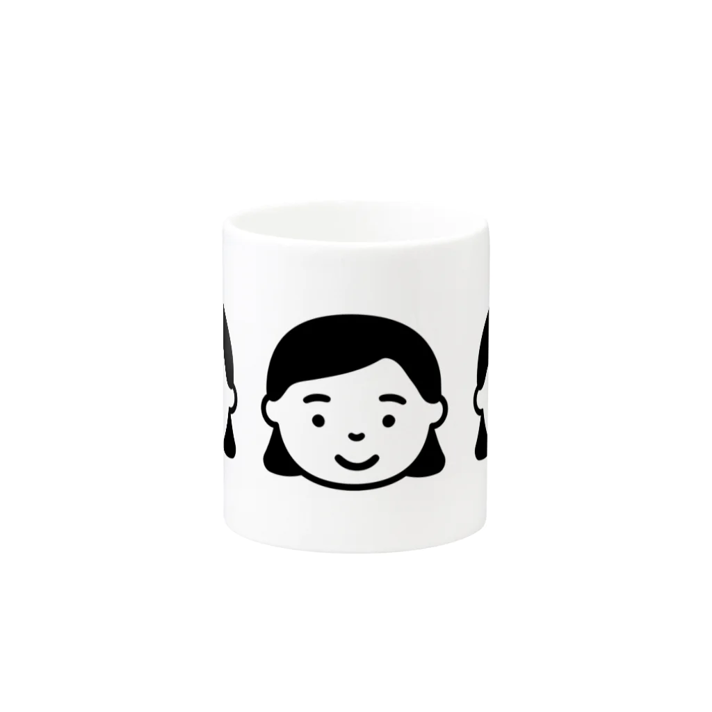 日常生活合同会社 オンライン事業部のマグカップ（いっ子ちゃん） Mug :other side of the handle