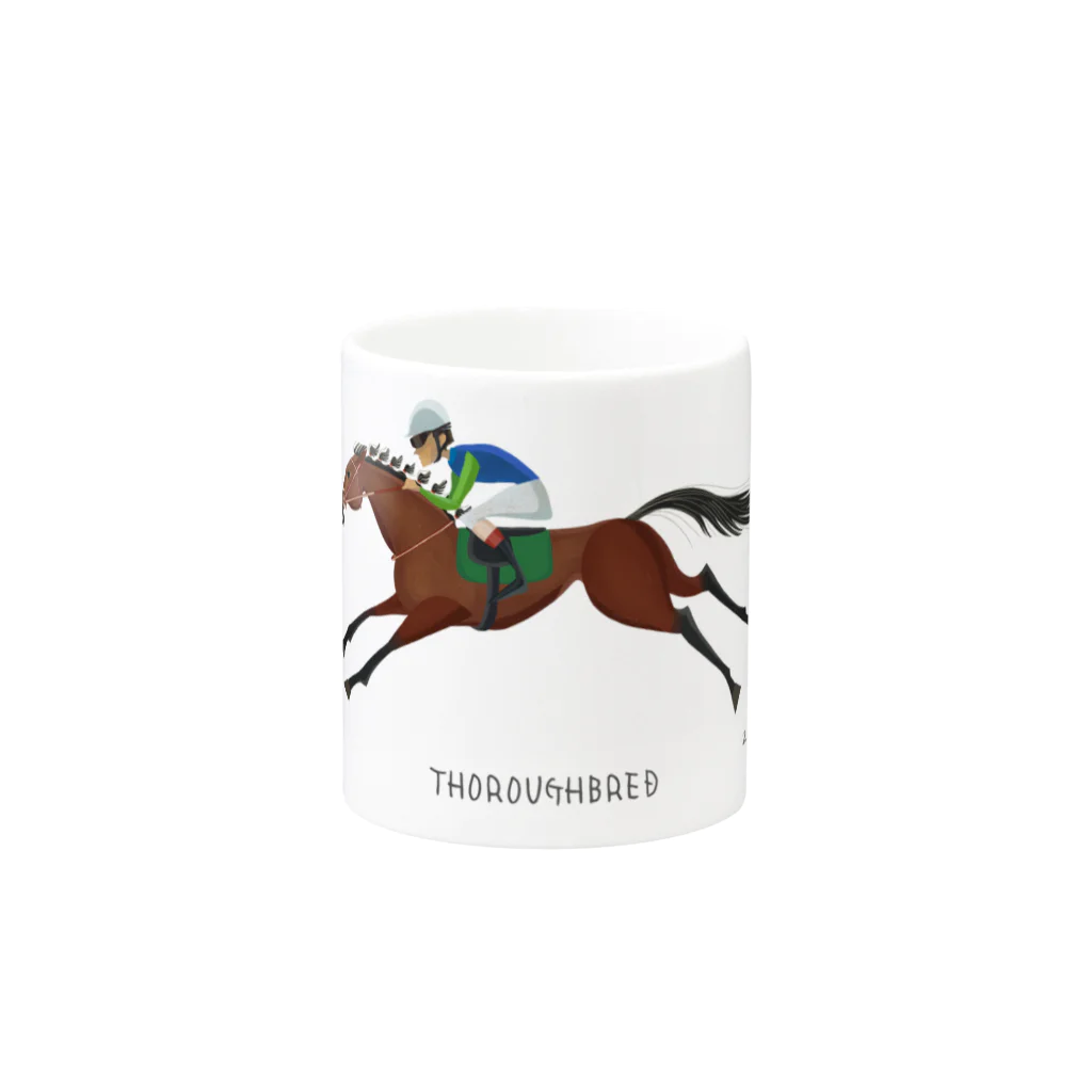 POPPY＿moooo  チャリティーショップのthoroughbred 3 Mug :other side of the handle