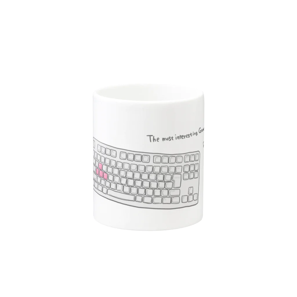 もぃもぃのお店のWASDだけピンク【キーマウシリーズ】 Mug :other side of the handle