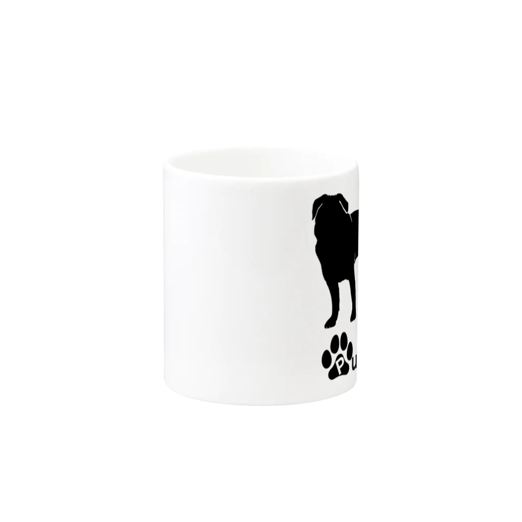 bow and arrow のパグ犬 Mug :other side of the handle