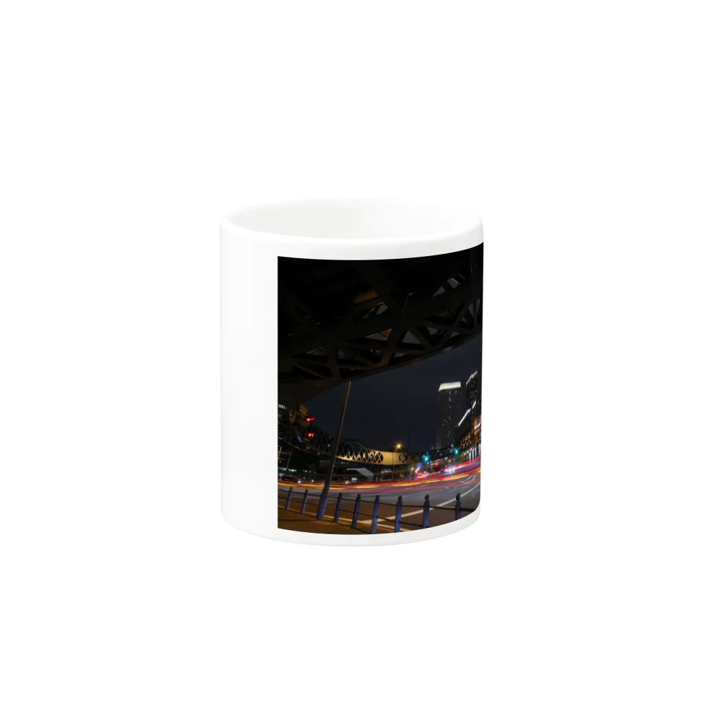 nokkccaの光跡 - Junction Light trail - Mug :other side of the handle