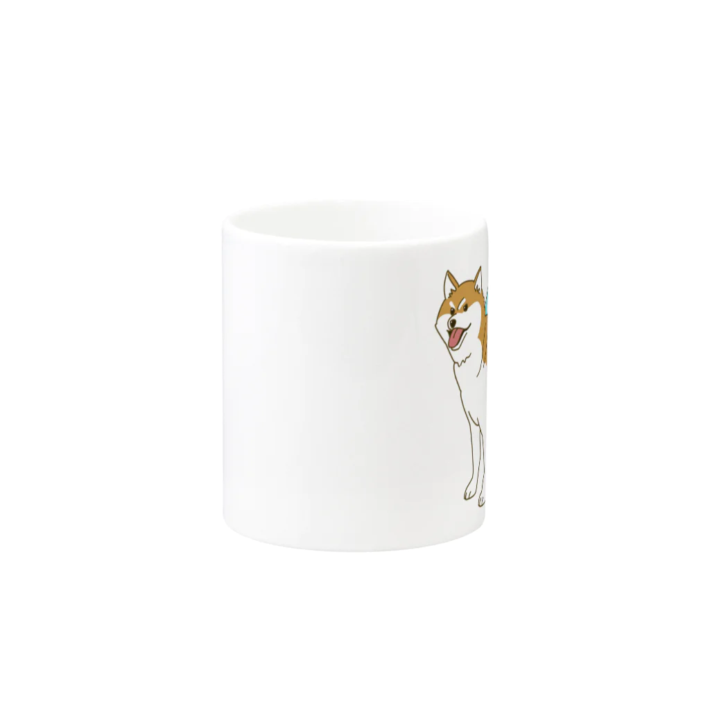 takaseのSHOPのプールに行く気の柴犬 Mug :other side of the handle