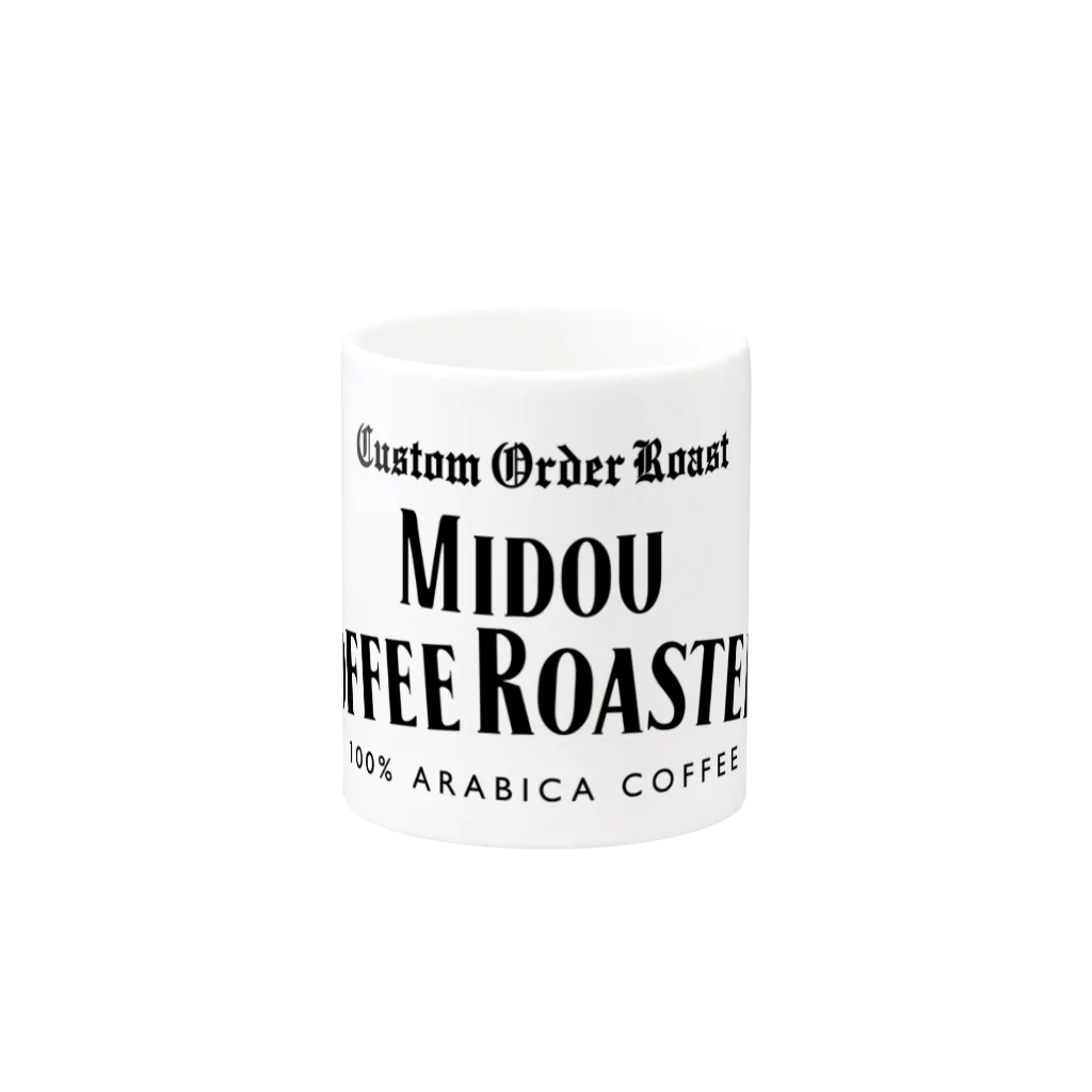 御堂珈琲店 Midou Coffee Roastersのロゴ入りマグ　ブラック マグカップの取っ手の反対面