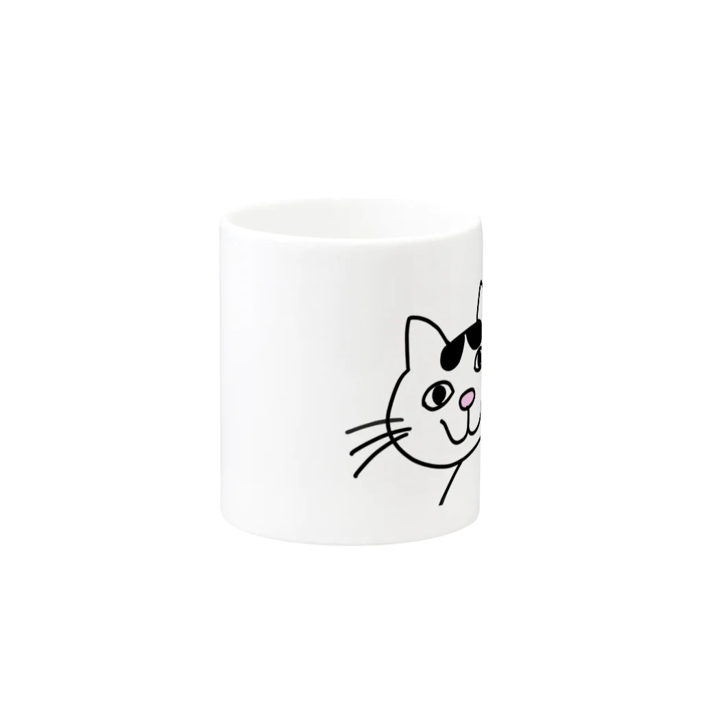 保護猫とTOSAN家ショップのエンパチ君グッズ Mug :other side of the handle