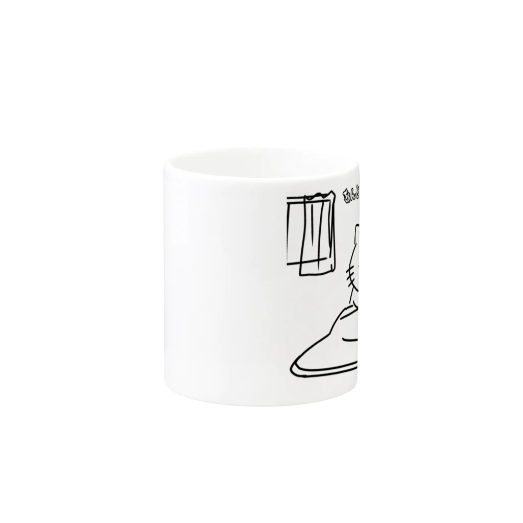 YUTANEKO公式ショップのなんと、起きられた Mug :other side of the handle