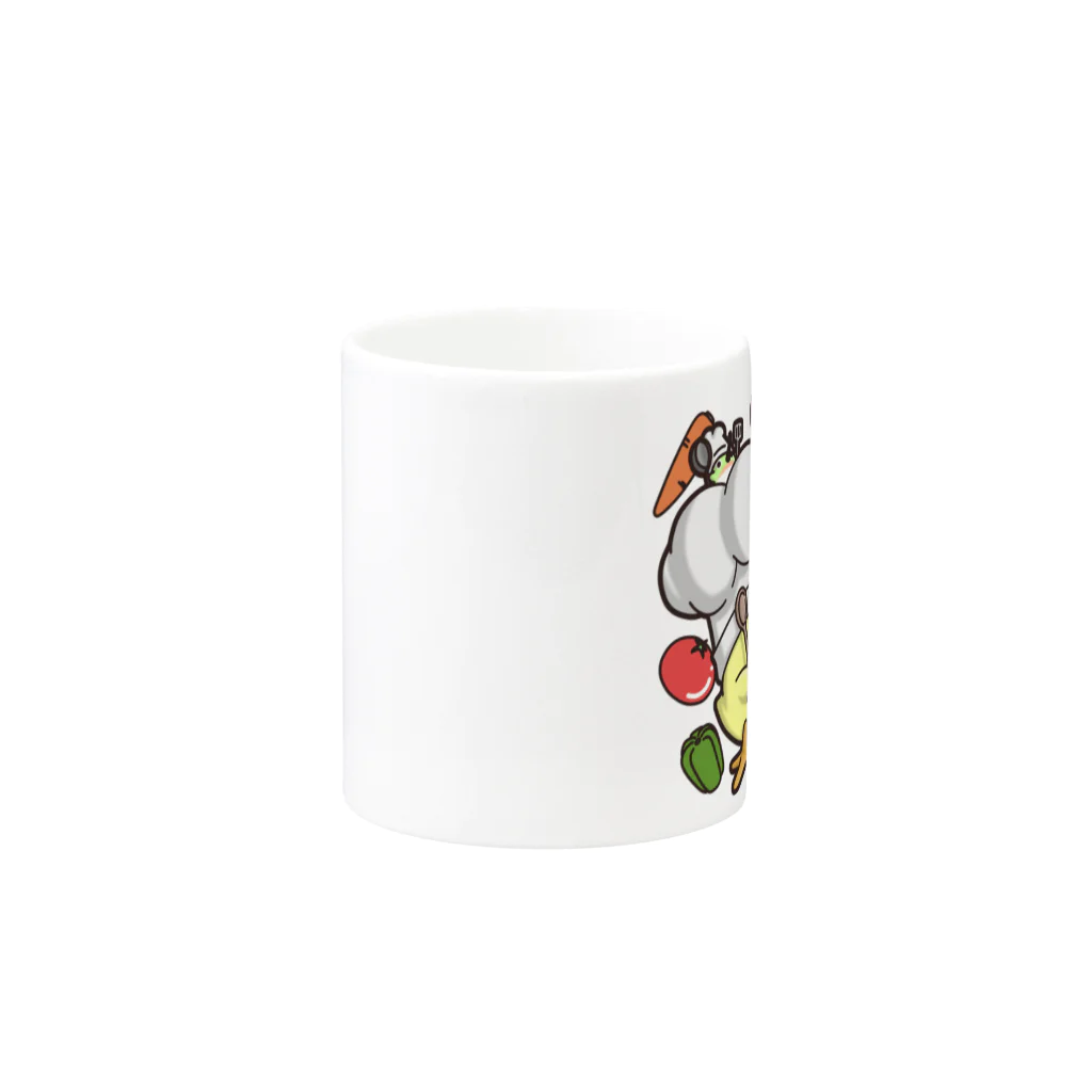 ひよこ男爵とまだむにゃんのこんだて男爵 Mug :other side of the handle