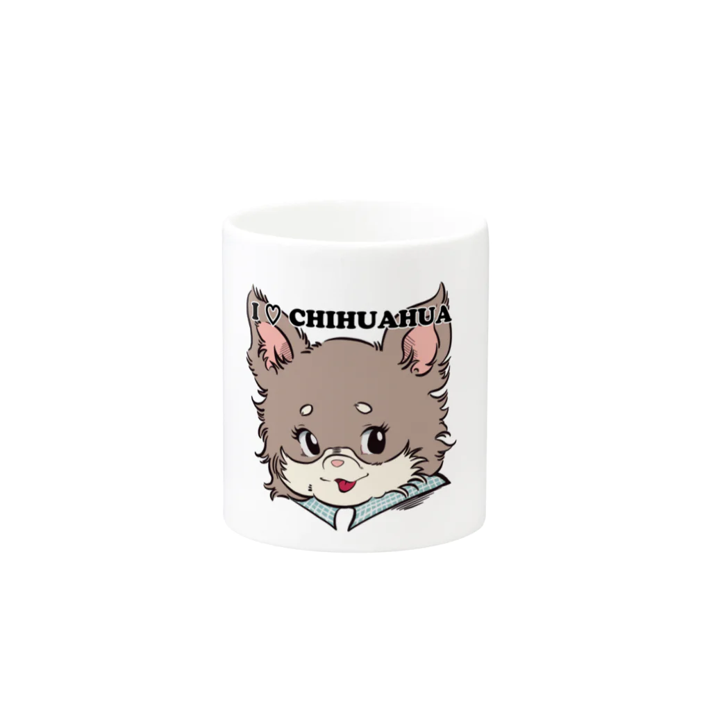 チャリティーグッズ-犬専門デザインのチワワ-チョコタン「I♡CHIHUAHUA」 Mug :other side of the handle