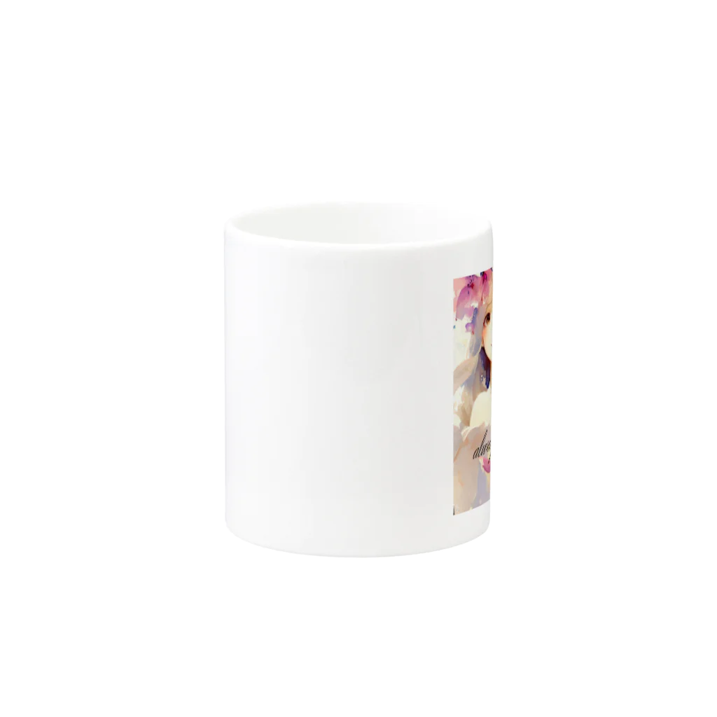 sweetsmailstudioの水彩画少女 Mug :other side of the handle