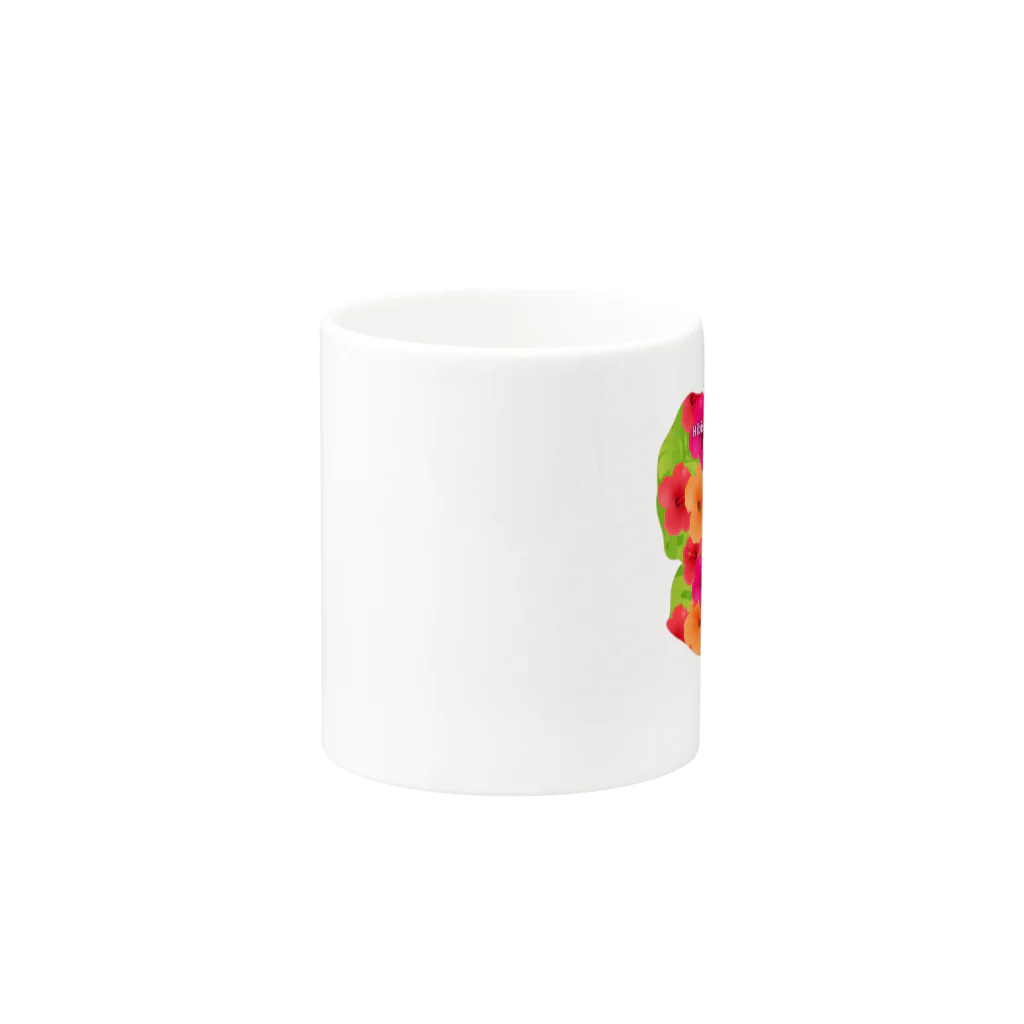 onehappinessのピンシャー　hibiscus　花言葉　onehappiness Mug :other side of the handle