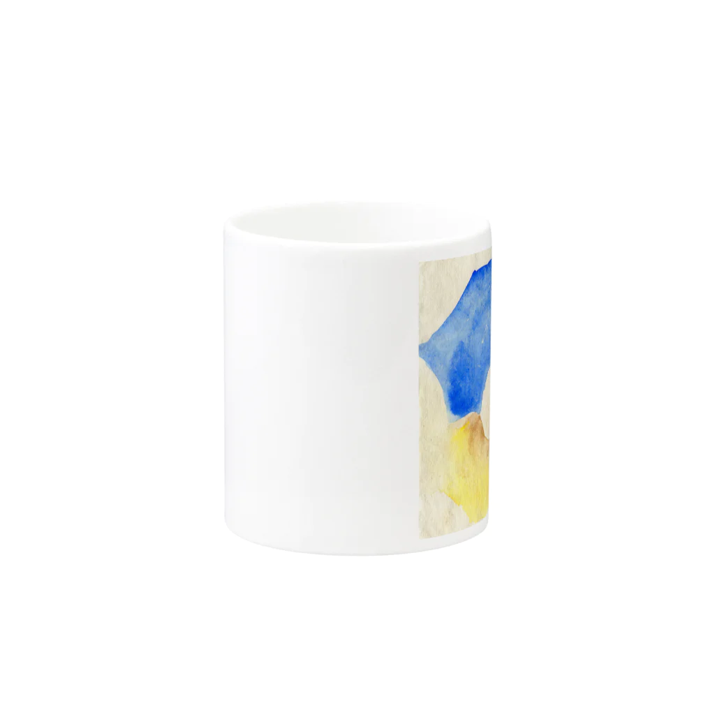 Yumi Kudo ARTの白猫と青い傘 Mug :other side of the handle