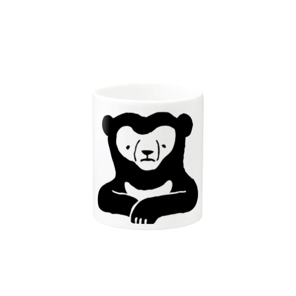 ナラティヴ・ラボ マーケットのくまざわくん（ブラックライン） Mug :other side of the handle