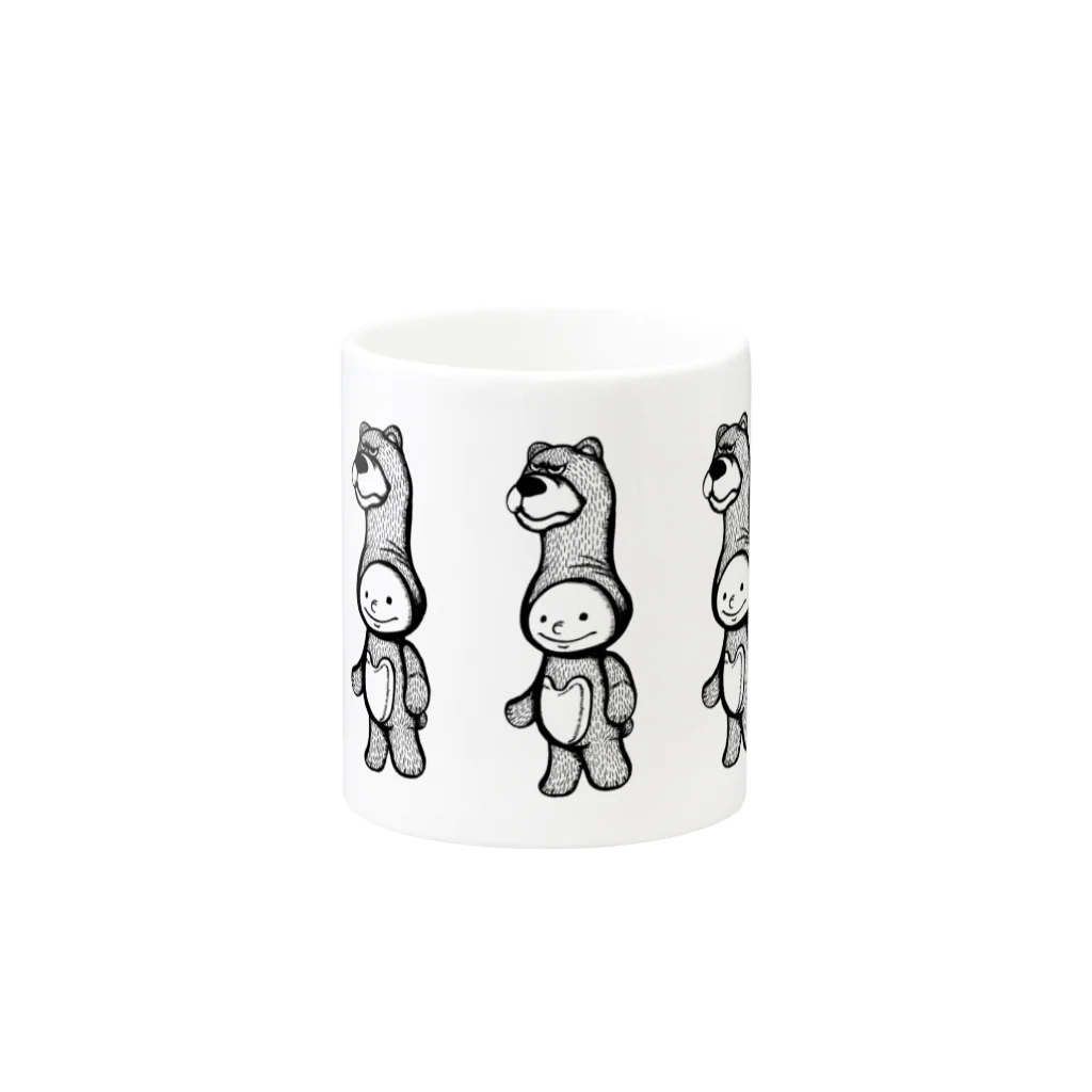 筆ペン画家 原良輔の着ぐるみくんの行進 Mug :other side of the handle
