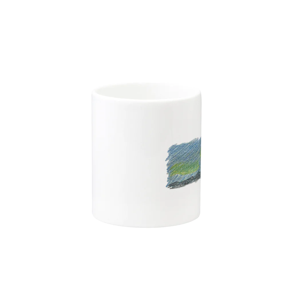 eveningcalmのクレヨンオーロラ Mug :other side of the handle