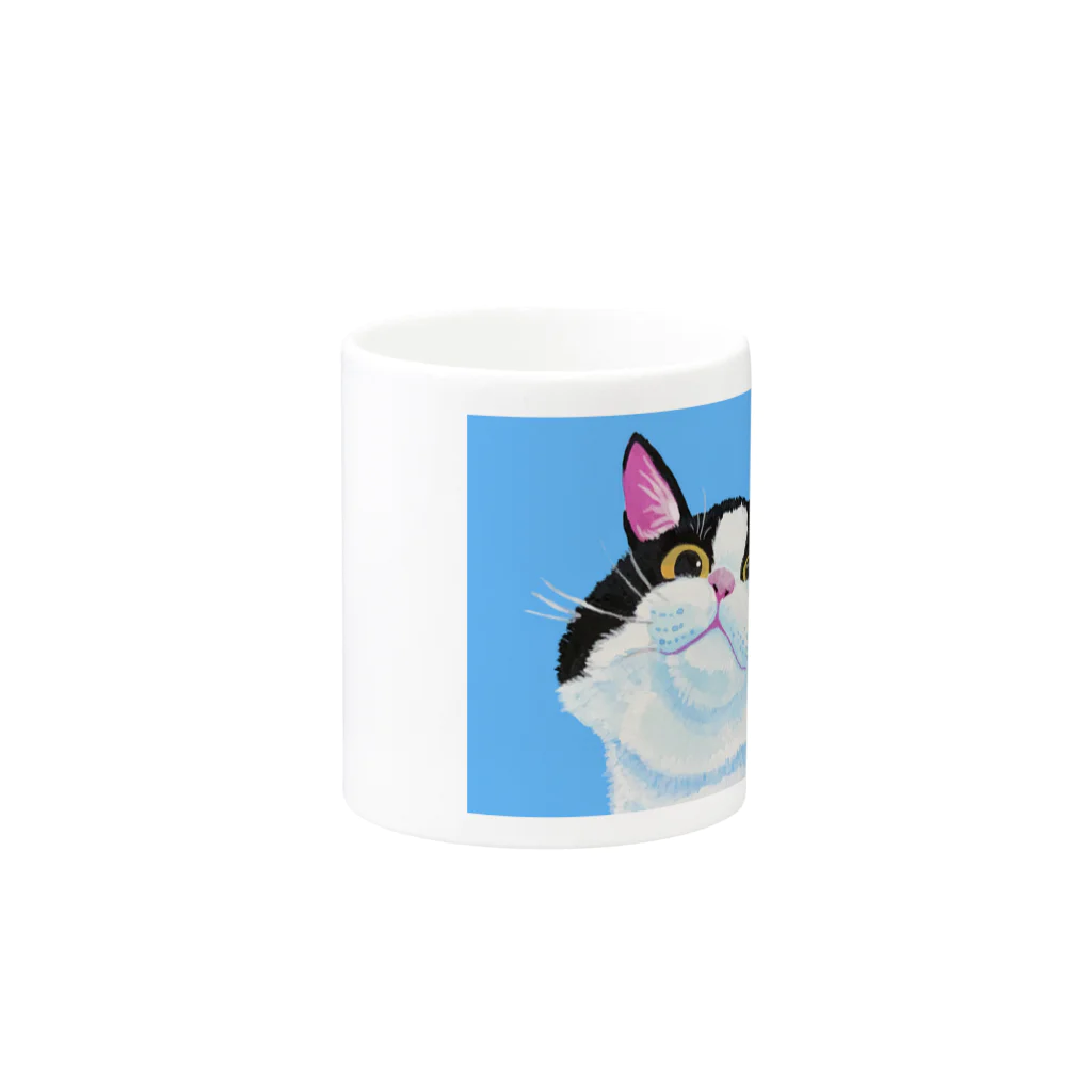 はちこのハチワレ猫レオくん(アップ) Mug :other side of the handle