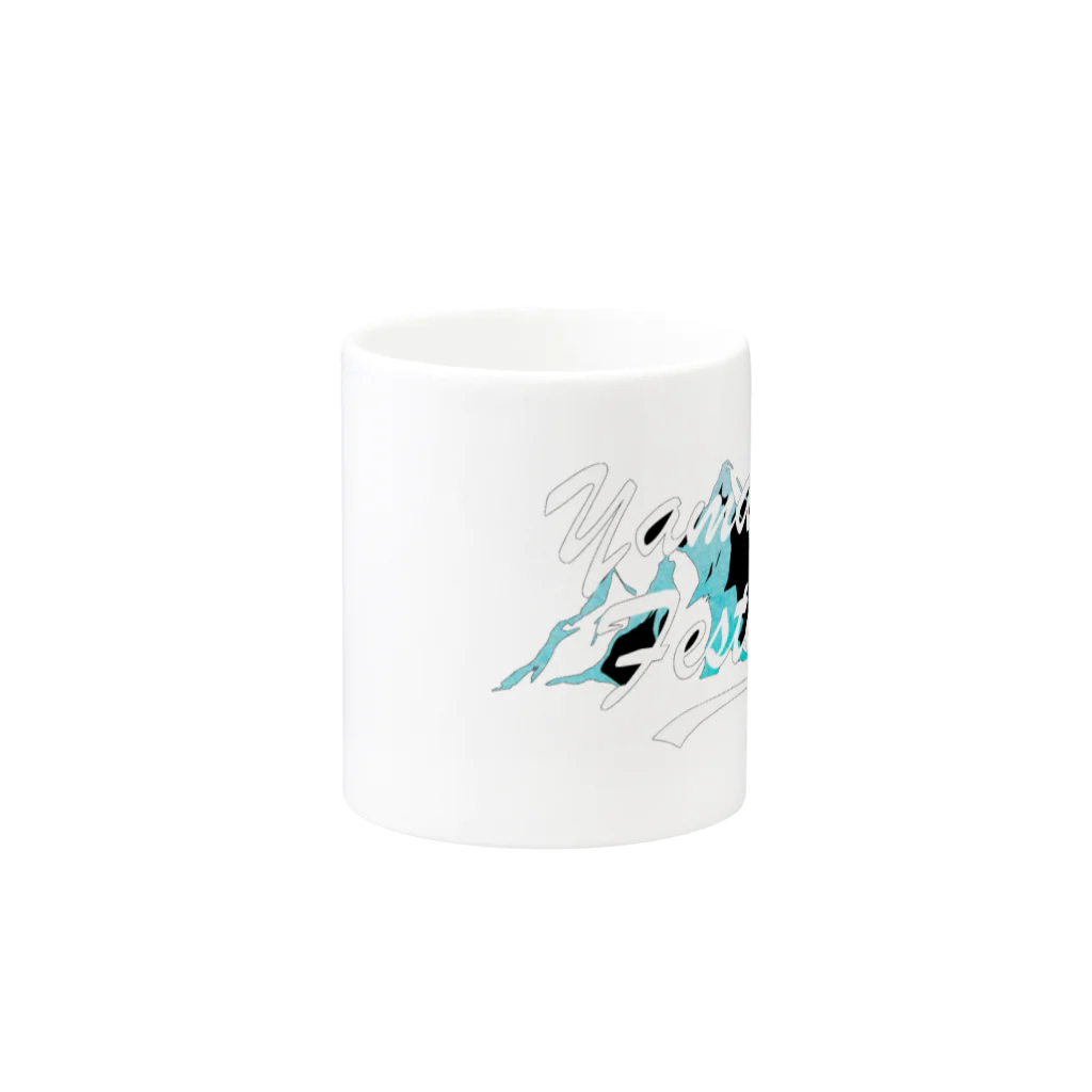 川上牧場のヤマフェスデザインTシャツ Mug :other side of the handle