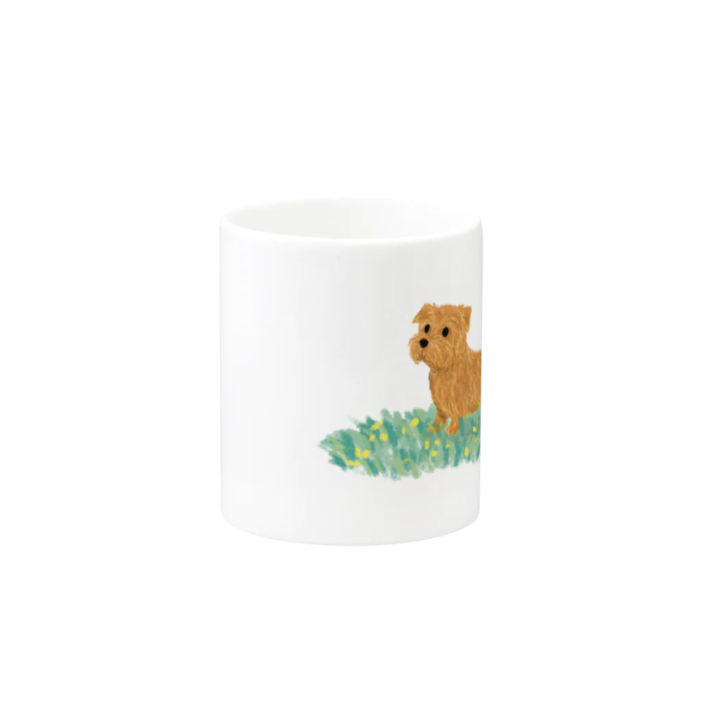 TOMOS-dogのノーフォークテリア Mug :other side of the handle