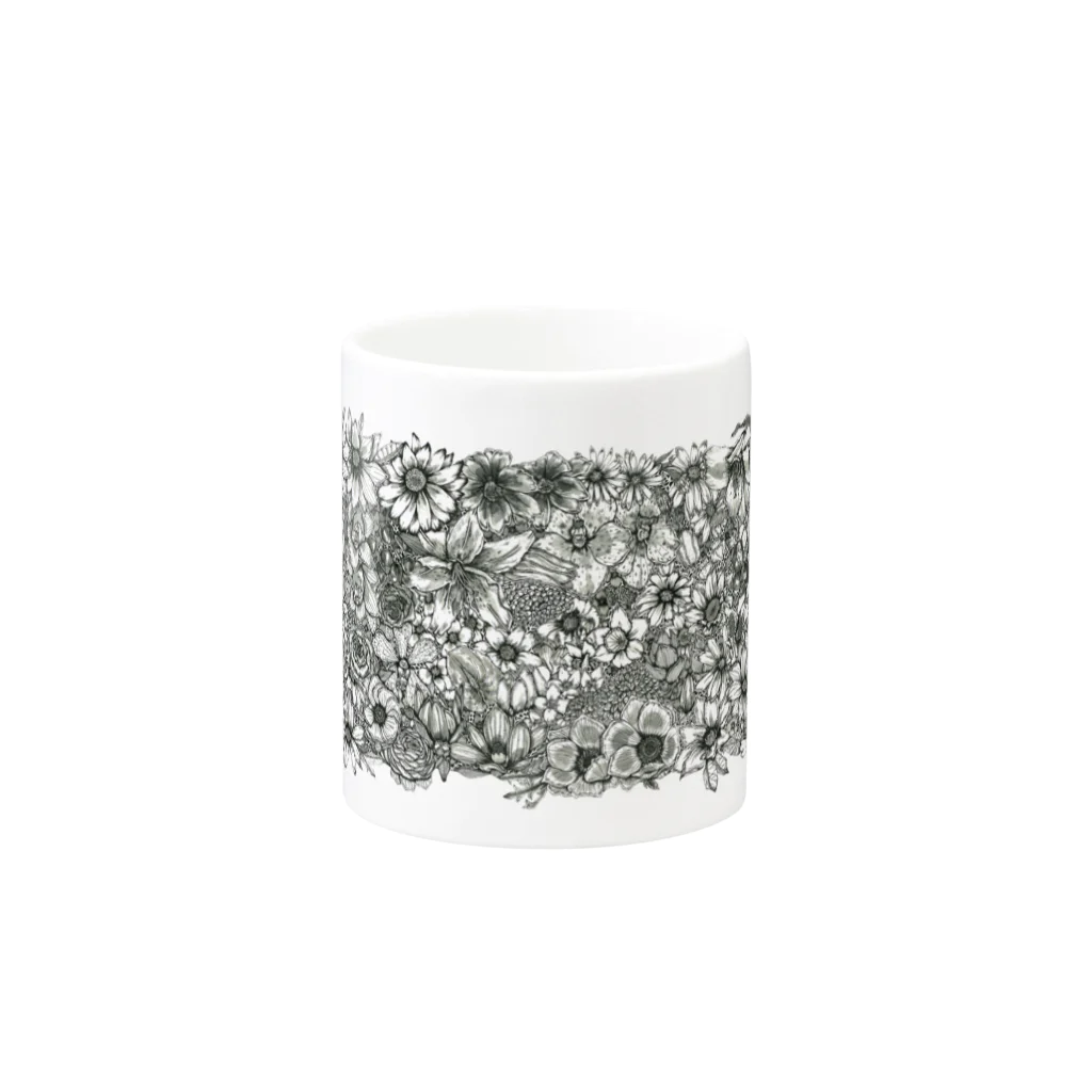 筆ペン画家 原良輔のFlower Garden Mug :other side of the handle