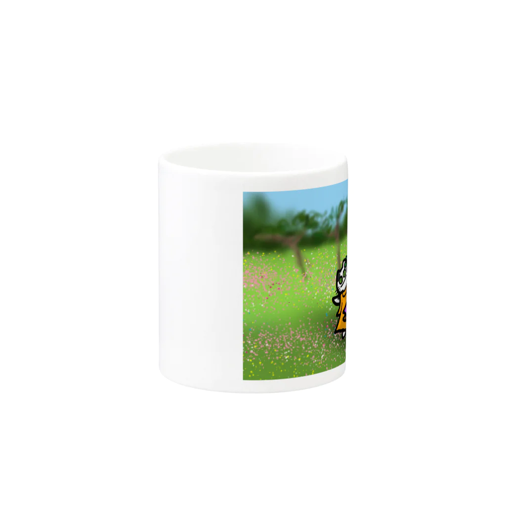 ゆきうさぎ工房のお花と踊る Mug :other side of the handle