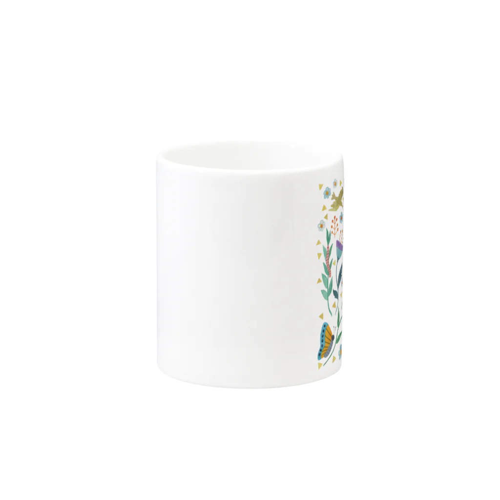 すずなみまりの花とうさぎ Mug :other side of the handle