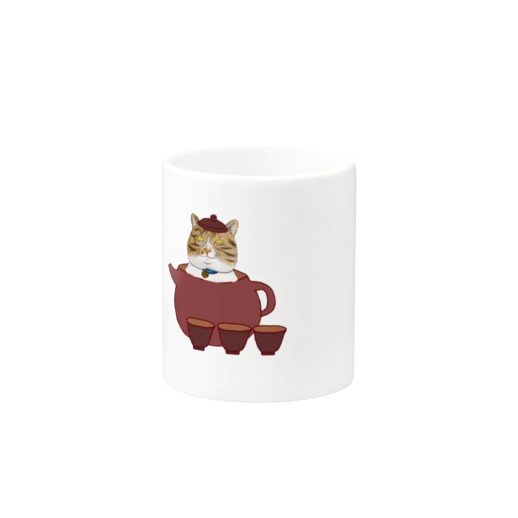 Merriment by Hisのともだちのcatさんと茶器 Mug :other side of the handle