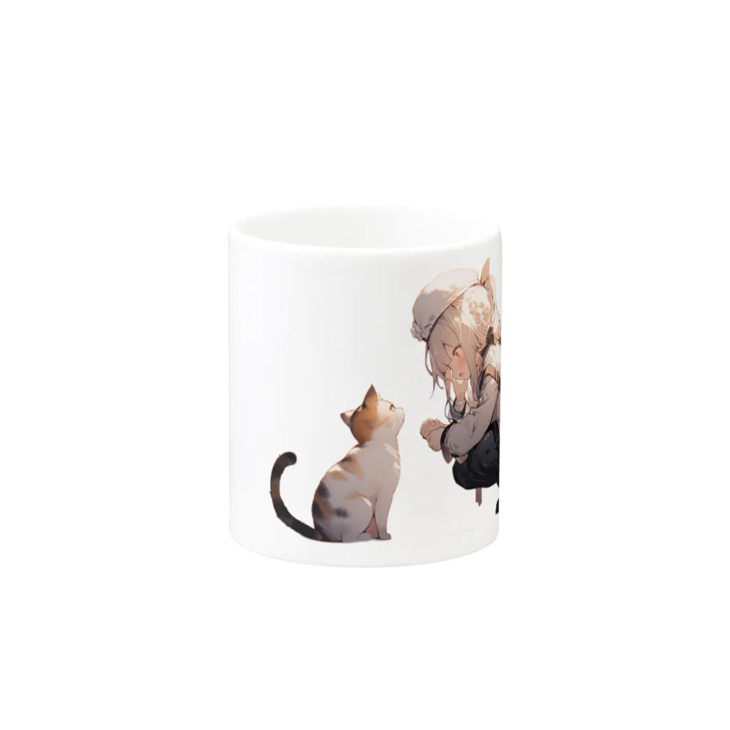 GratitudeGlow GlobalのNeko chan と　姫様 Mug :other side of the handle