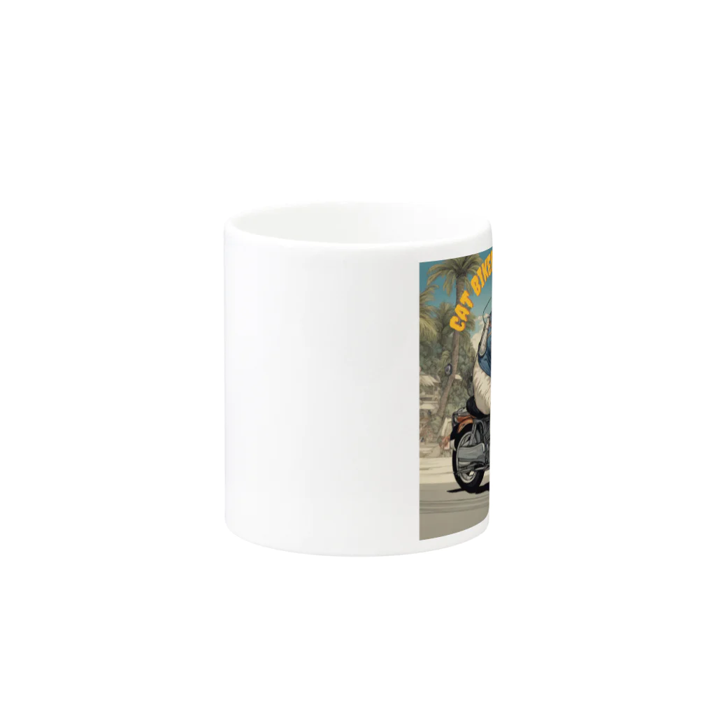 NECOSUIのキャットバイカー Mug :other side of the handle