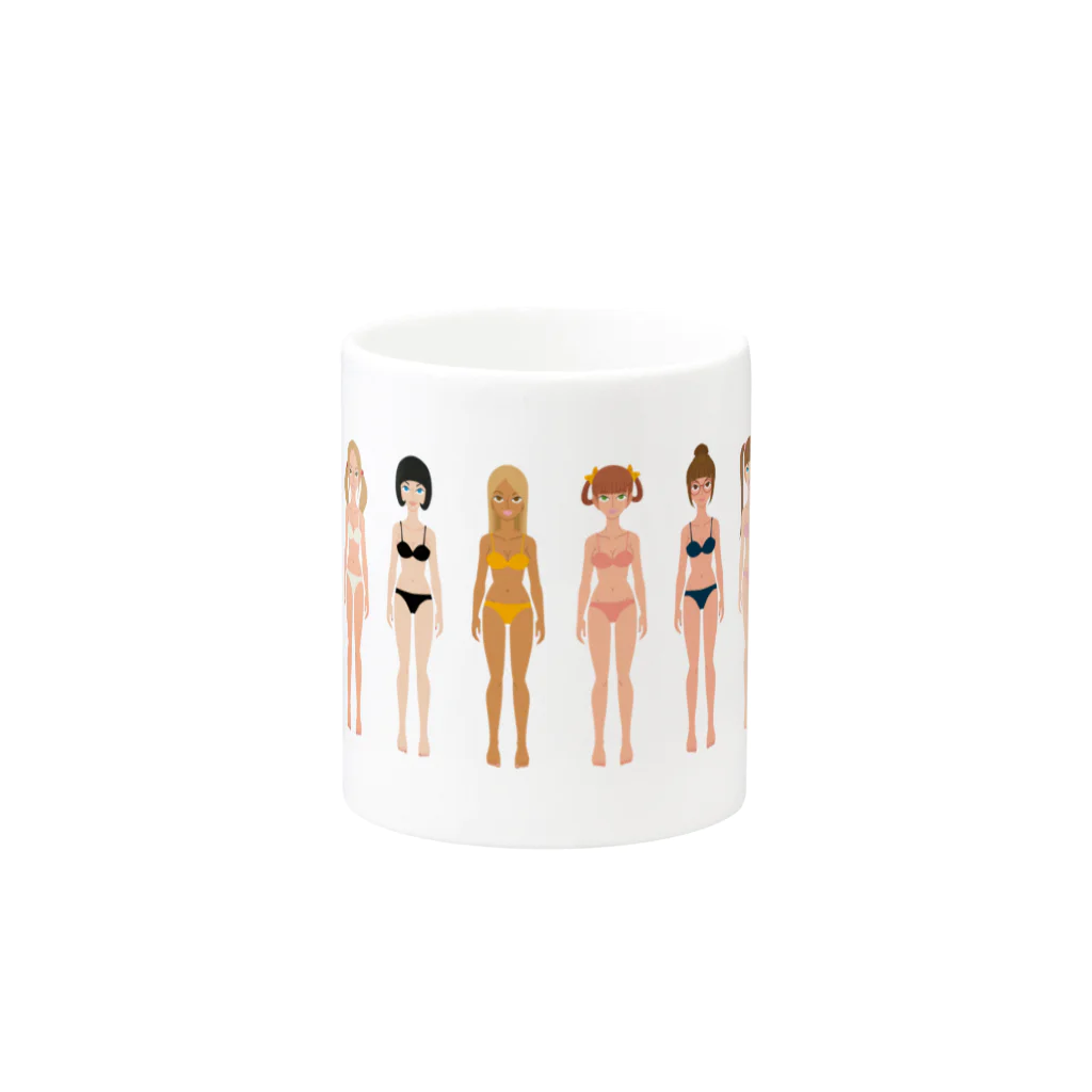 Quatre Illustrationのキャトル・ガール Mug :other side of the handle