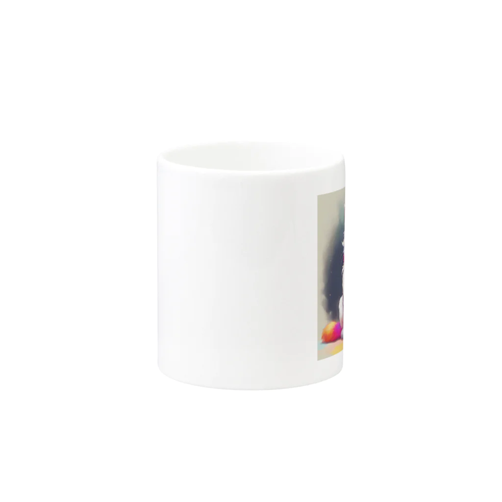 ノースのユニコーンキャット Mug :other side of the handle