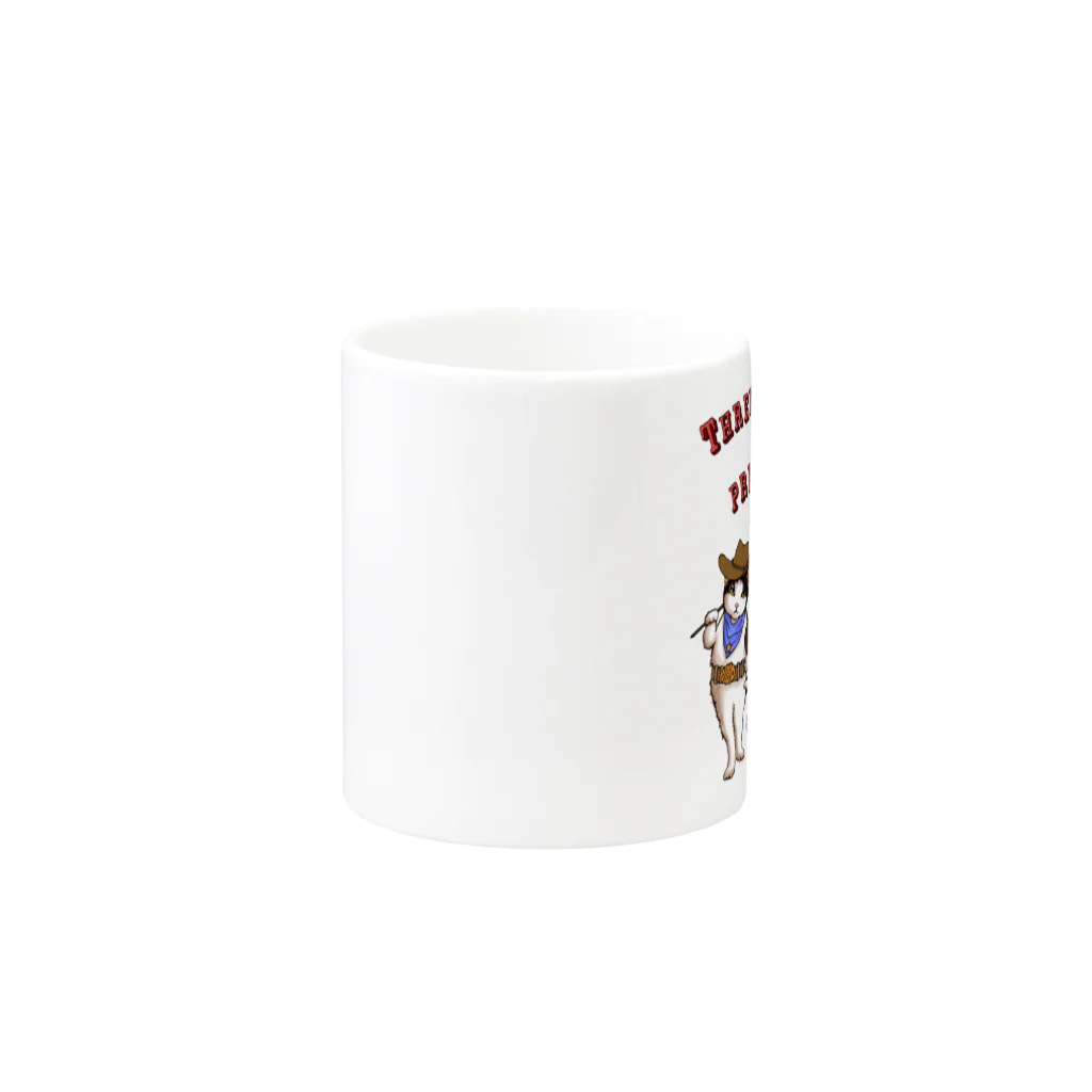 もけけ工房 SUZURI店の3美男子とカワイ子ちゃん Mug :other side of the handle