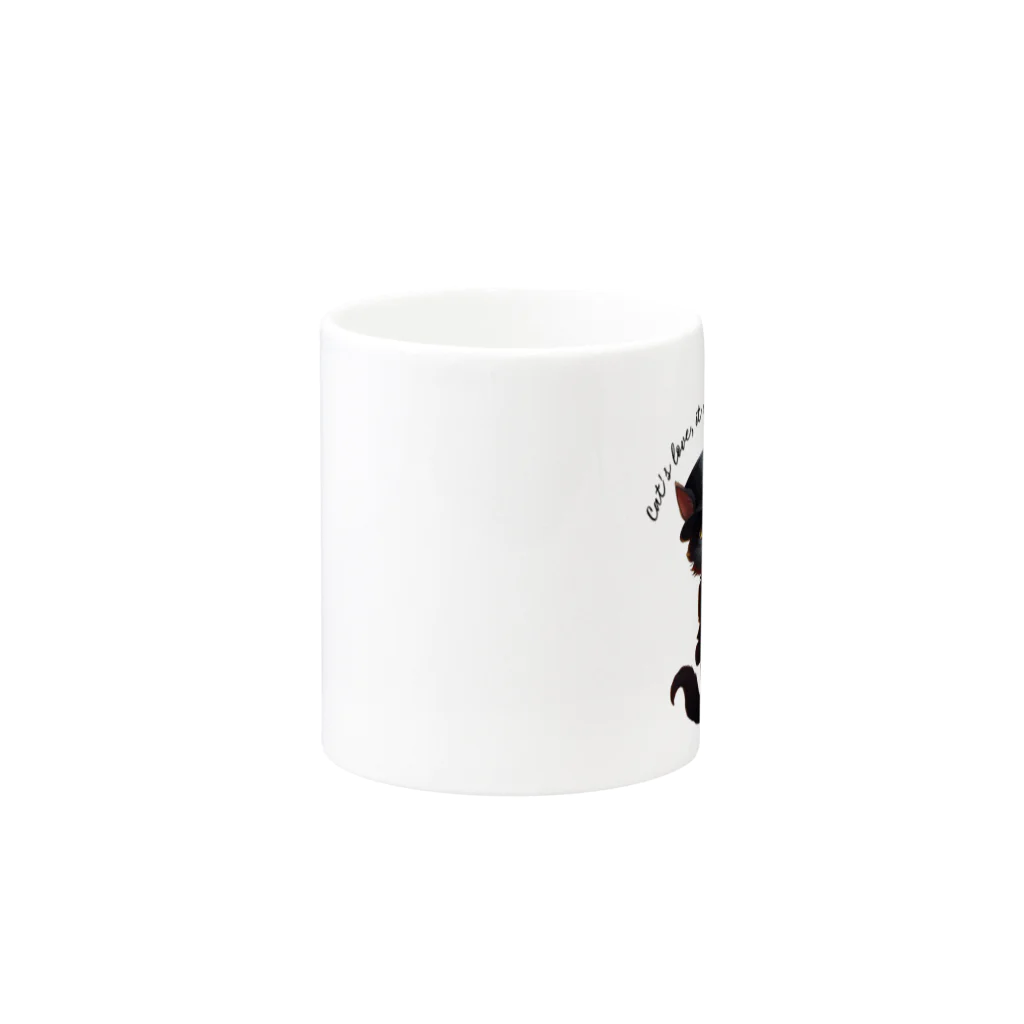 yasunekoの黒猫(ソックス) Mug :other side of the handle