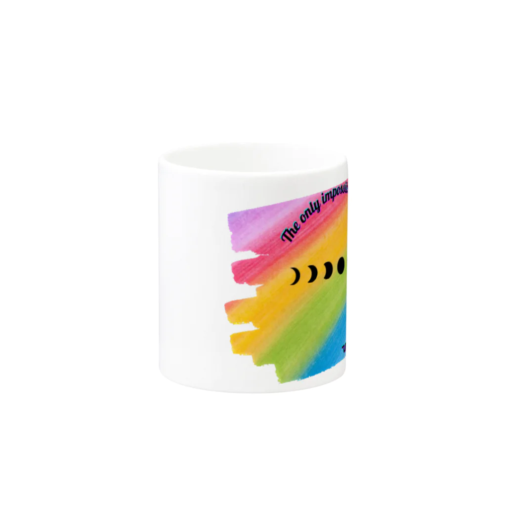  MIRACLE MOONの満ち欠ける月rainbow Mug :other side of the handle