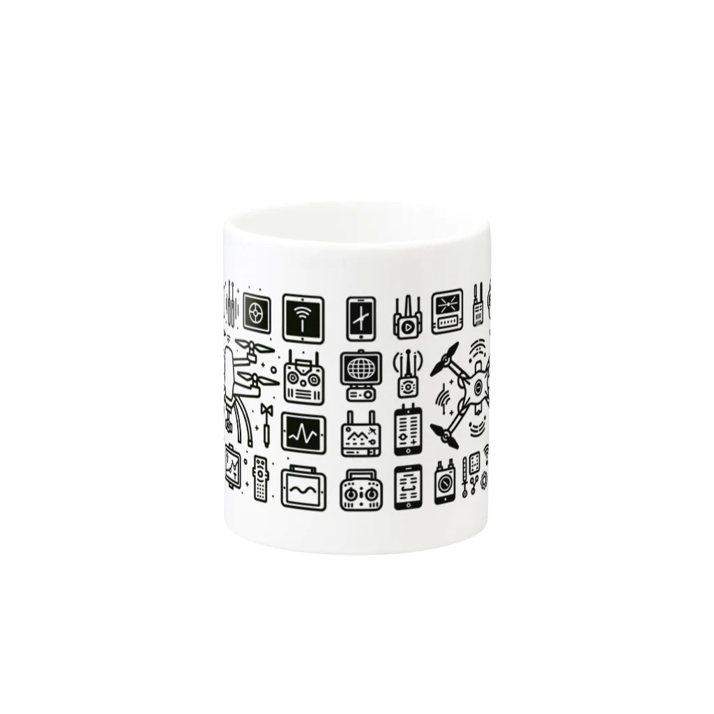 ドロスタのドローンギア_ラインアイコン1 Mug :other side of the handle