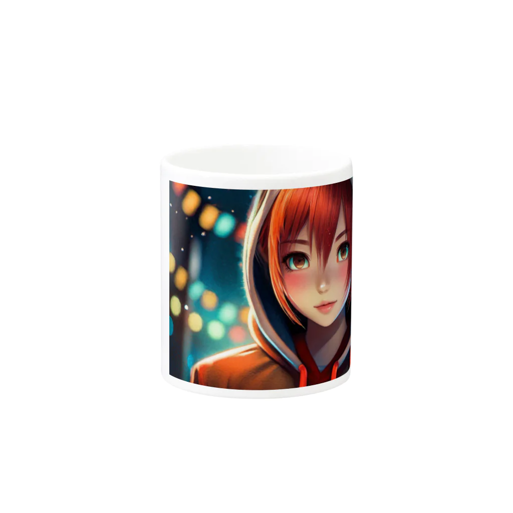 RONBOのパーカーを着た赤毛の女の子 Mug :other side of the handle