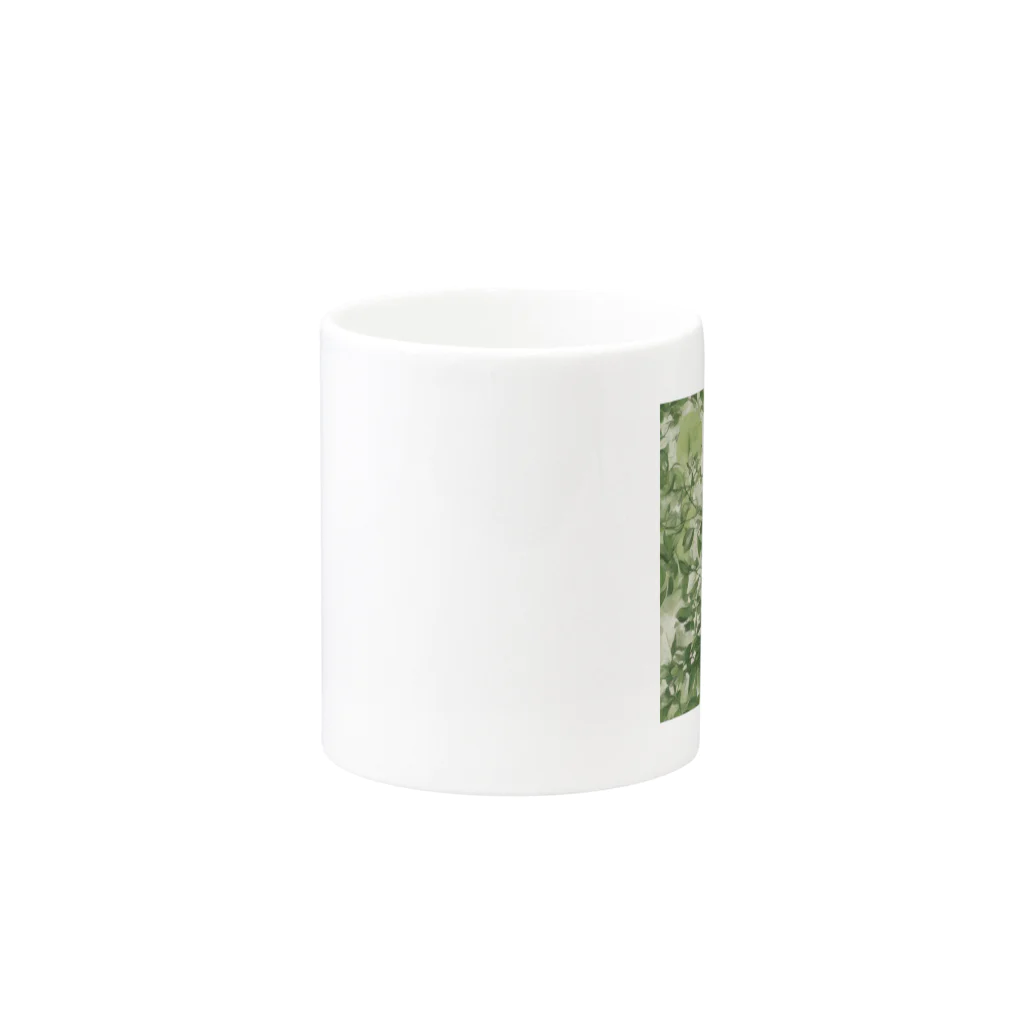 千裕アトリエ（いつもありがとう）のグリーンティーのアート　green tea art Mug :other side of the handle