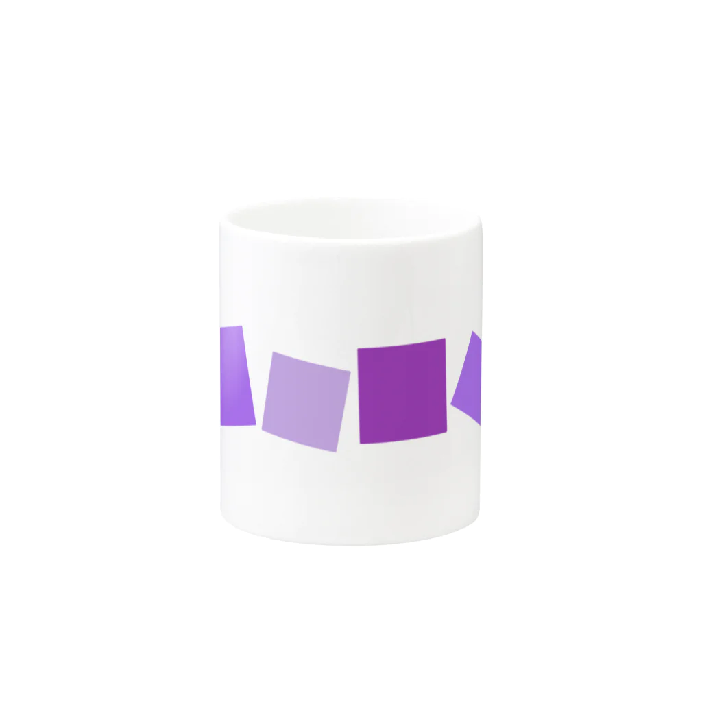 つきしょっぷの紫色の四角形 マグカップの取っ手の反対面