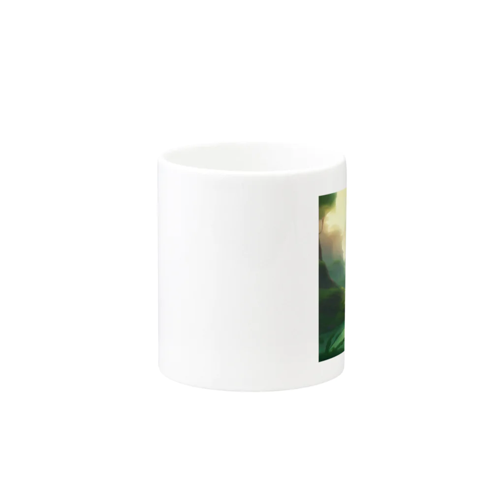 G7のショップの 幻想の森 グリーンウンダー アートプリント Mug :other side of the handle