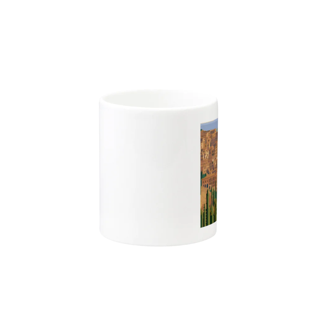 keita-sawadaのドット　イタリアのシエナの街並み Mug :other side of the handle