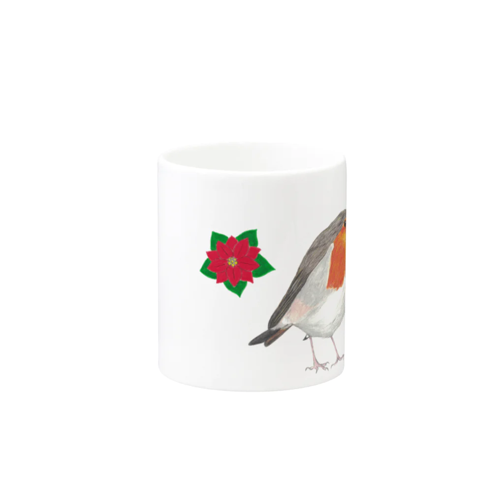 森図鑑の[森図鑑] クリスマスロビン(西洋こまどり)A Mug :other side of the handle