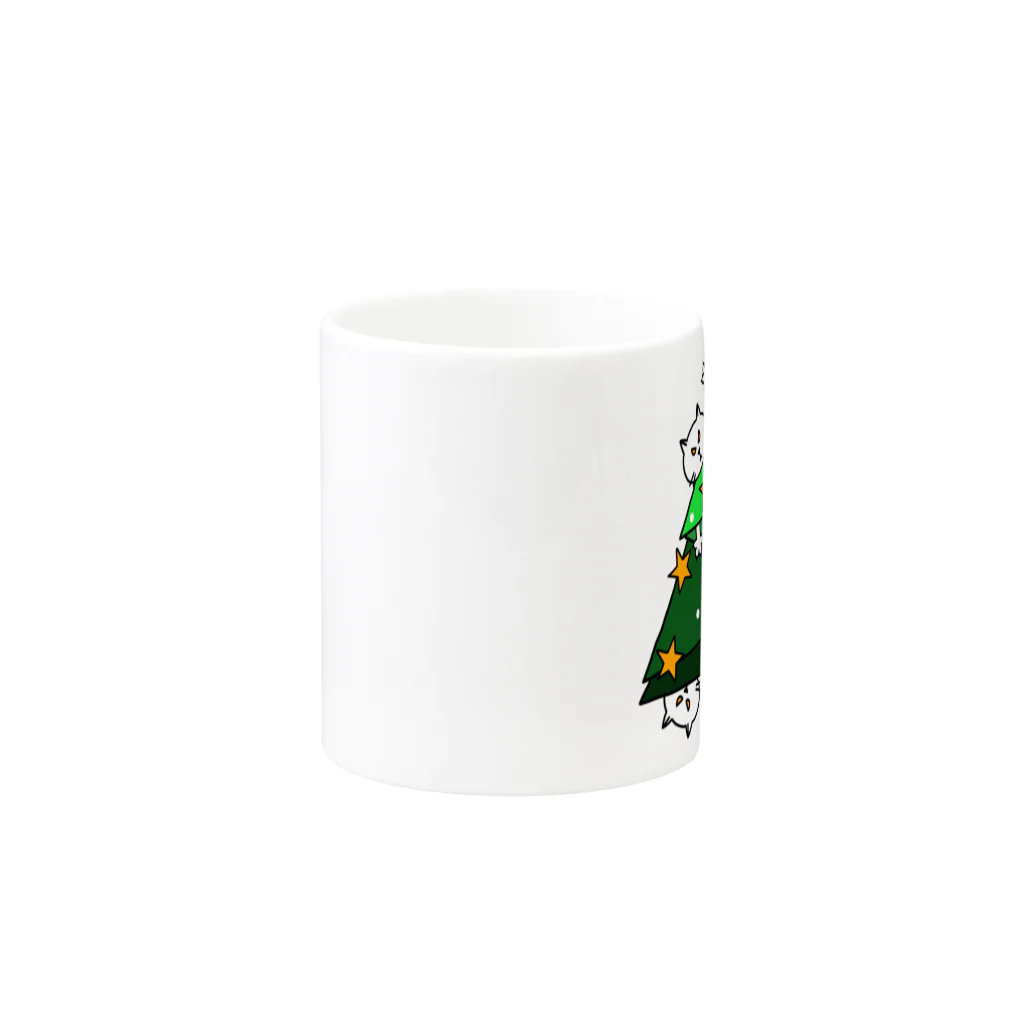 mkumakumaのニャンコの楽しいクリスマス Mug :other side of the handle