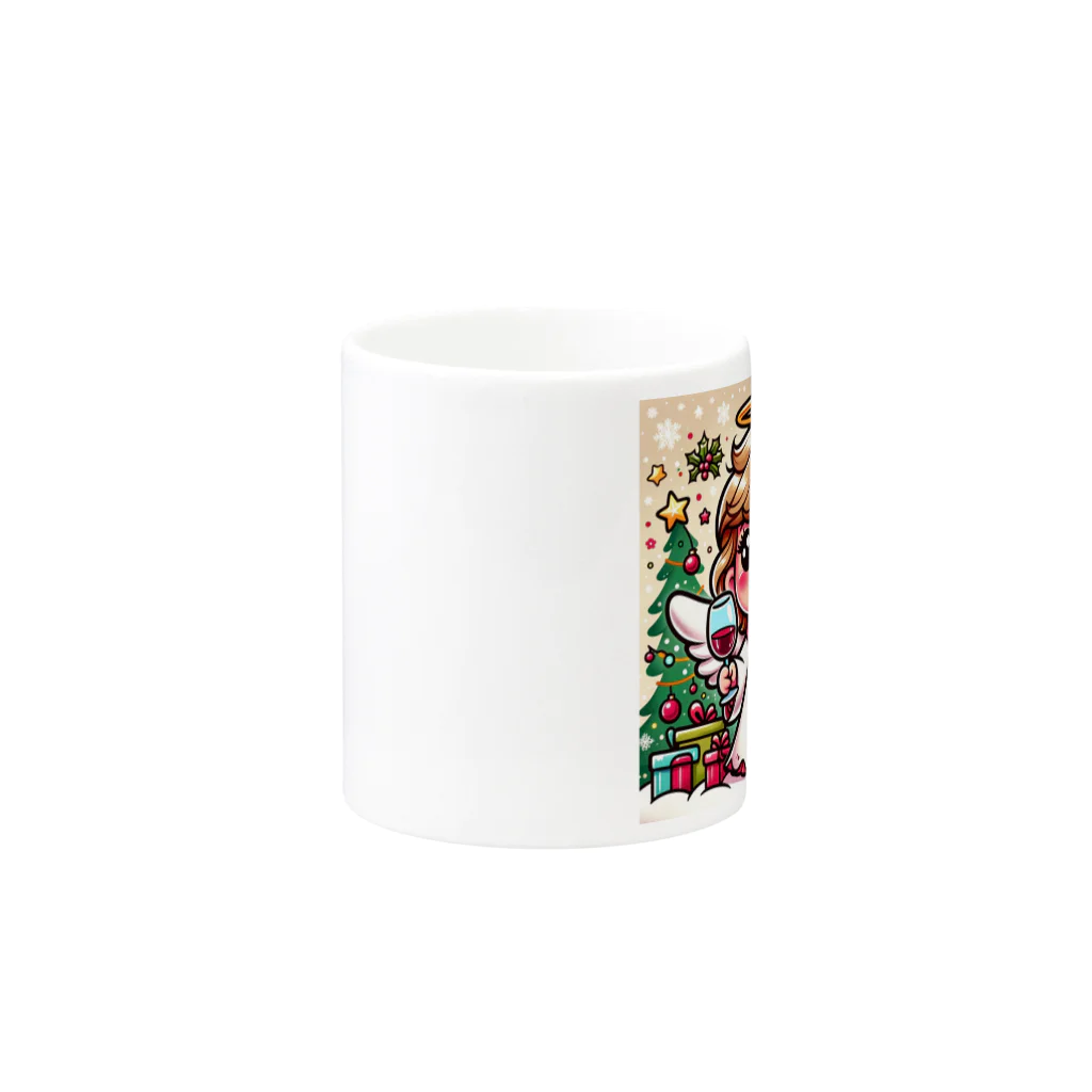 たまき工房の呑(どん)天使inクリスマス　デフォルメ Mug :other side of the handle