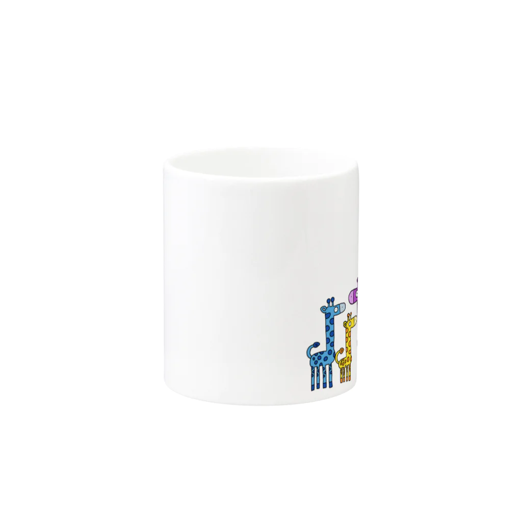 T&S.TWINS.ART.SHOPのカラフルGIRAFFE Mug :other side of the handle