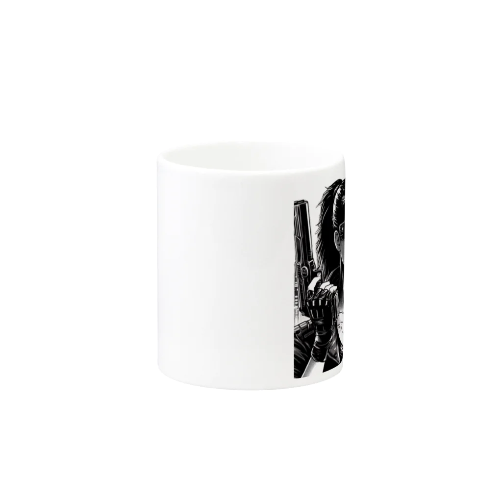 kangekiのサイバーパンクガールNo.8 Mug :other side of the handle