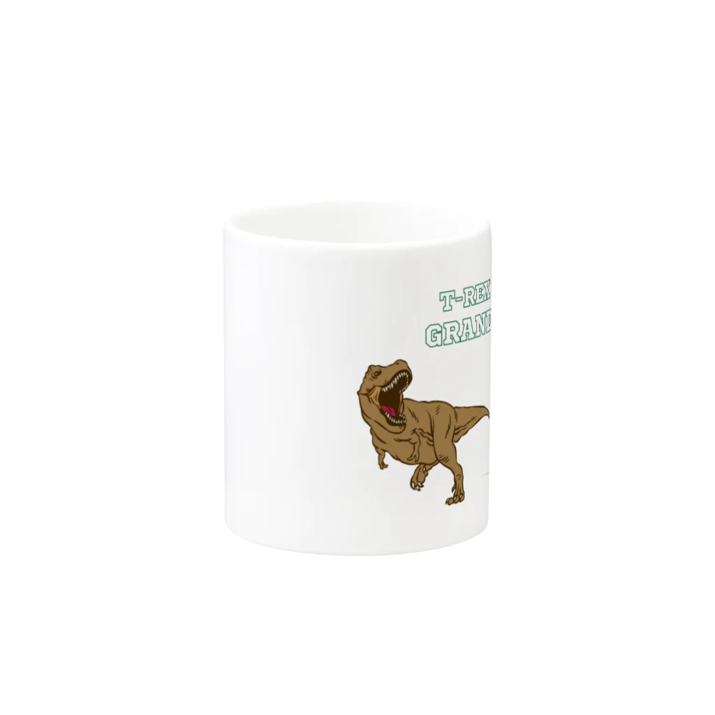 trexracegpの走るティラノサウルス緑字デザイン Mug :other side of the handle